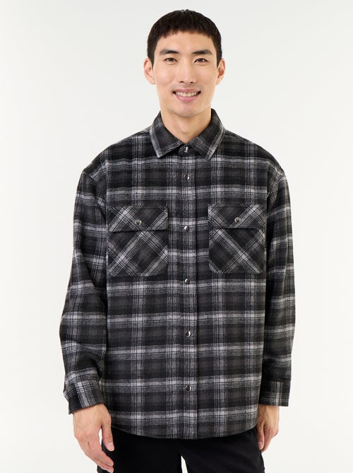 Sobrecamisa de cuadros de franela - Kiabi