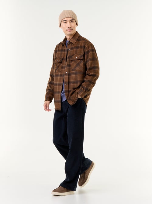 Sobrecamisa de cuadros de franela - Kiabi