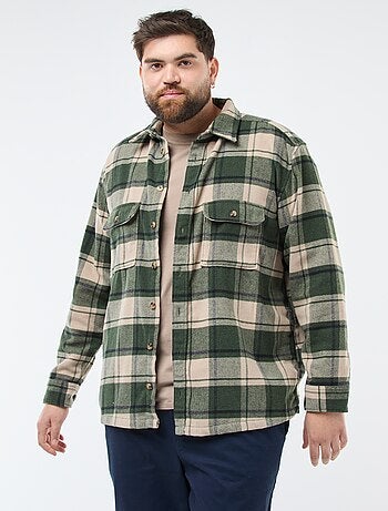 Sobrecamisa de cuadros de franela de algodón
