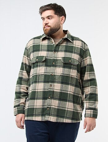 Sobrecamisa de cuadros de franela de algodón