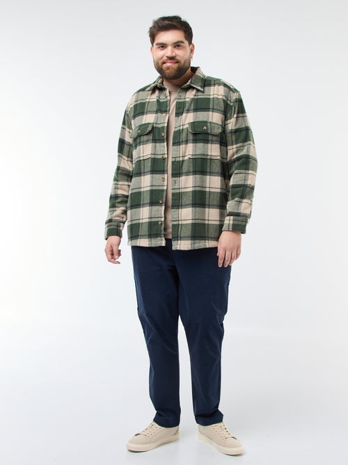 Sobrecamisa de cuadros en franela de algodón - Kiabi