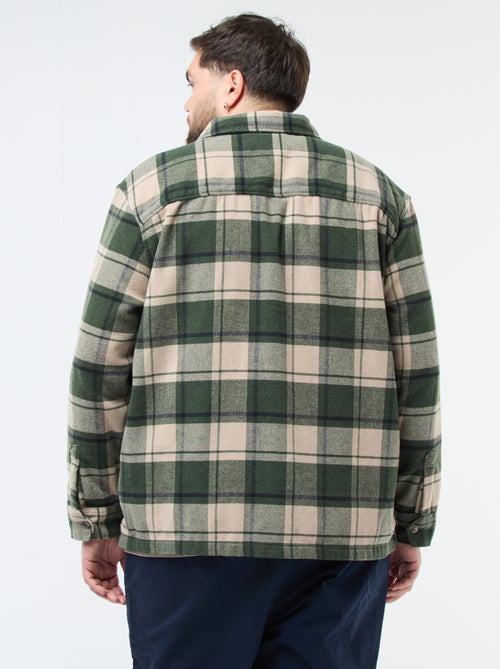 Sobrecamisa de cuadros en franela de algodón - Kiabi