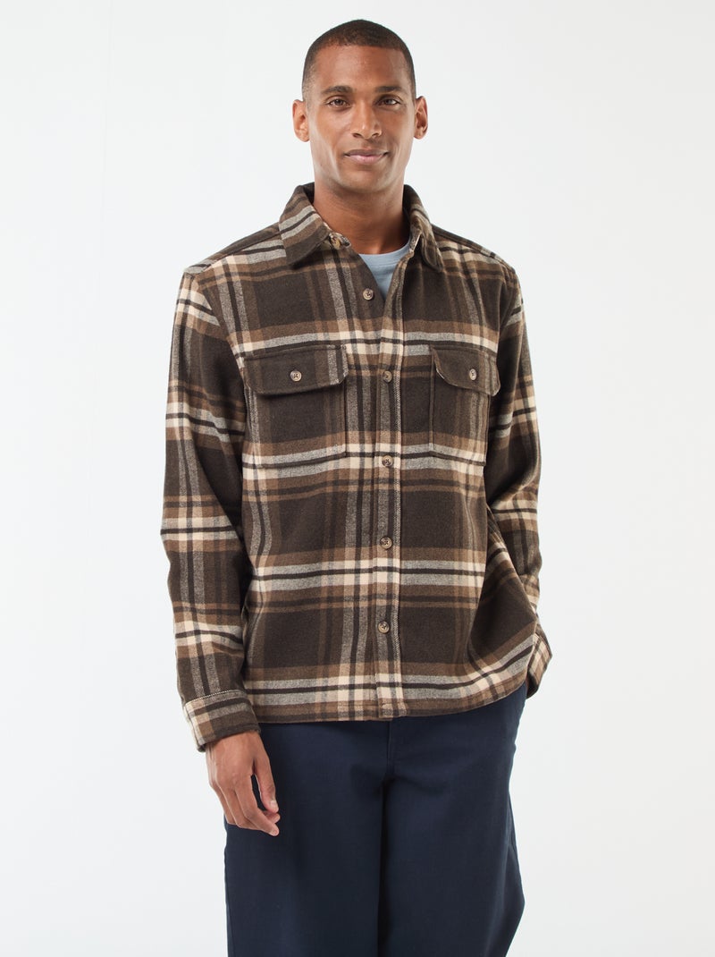 Sobrecamisa de cuadros Marron - Kiabi