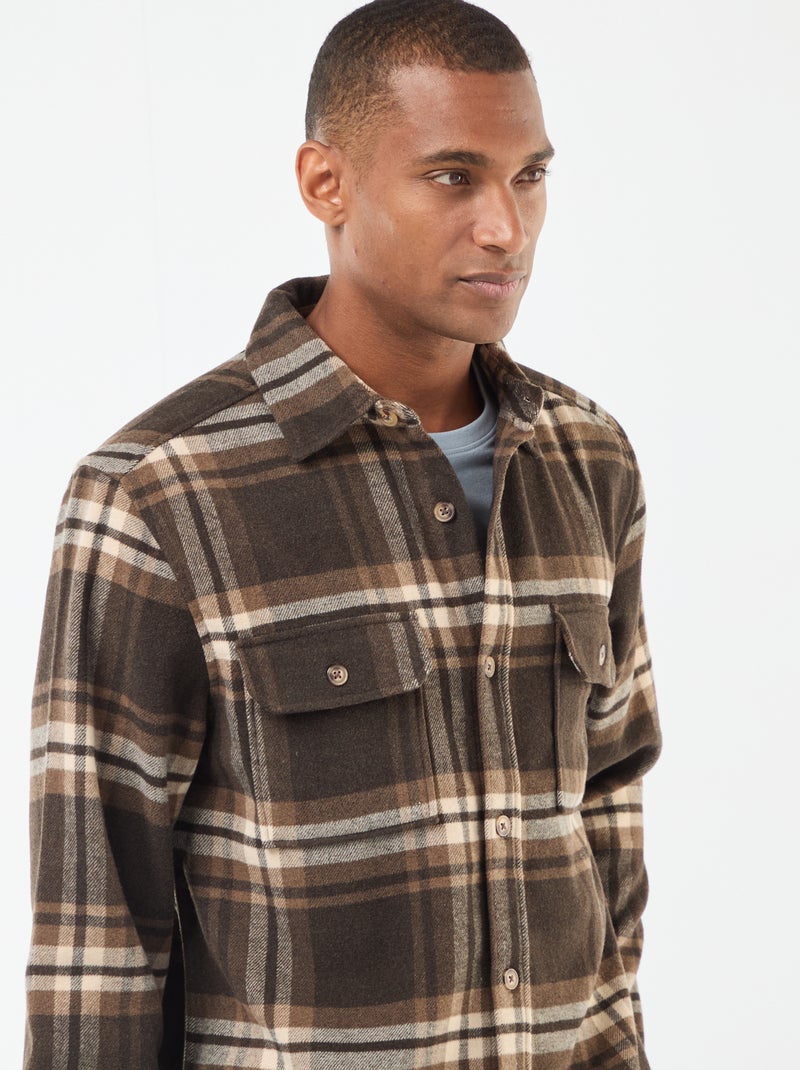Sobrecamisa de cuadros Marron - Kiabi