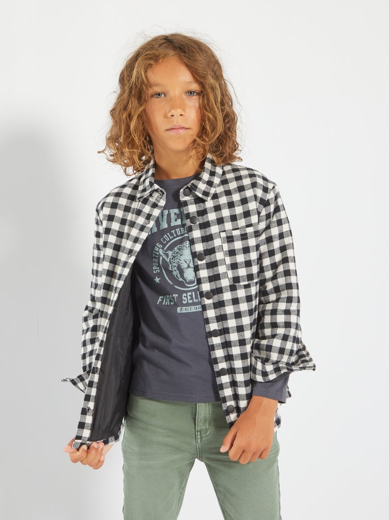 Sobrecamisa de cuadros NEGRO - Kiabi