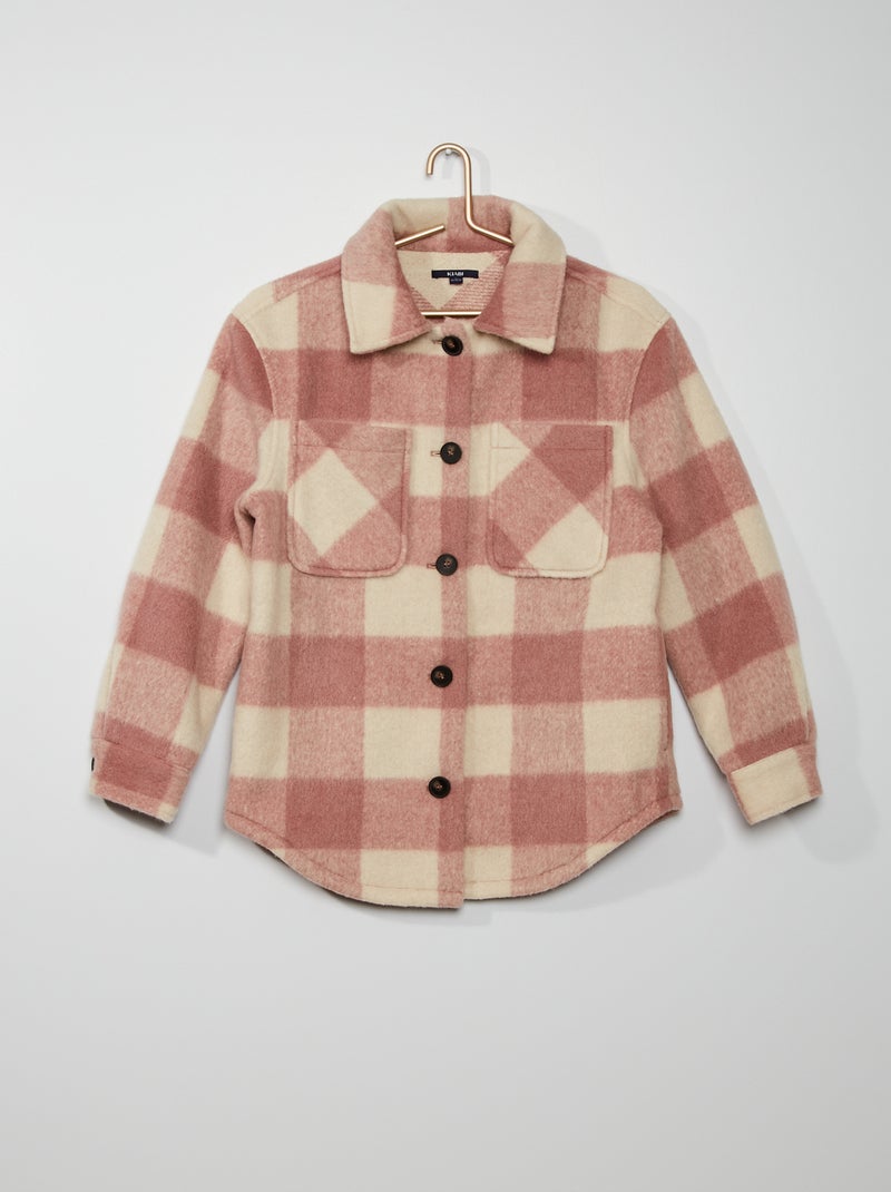 Sobrecamisa de cuadros ROSA - Kiabi