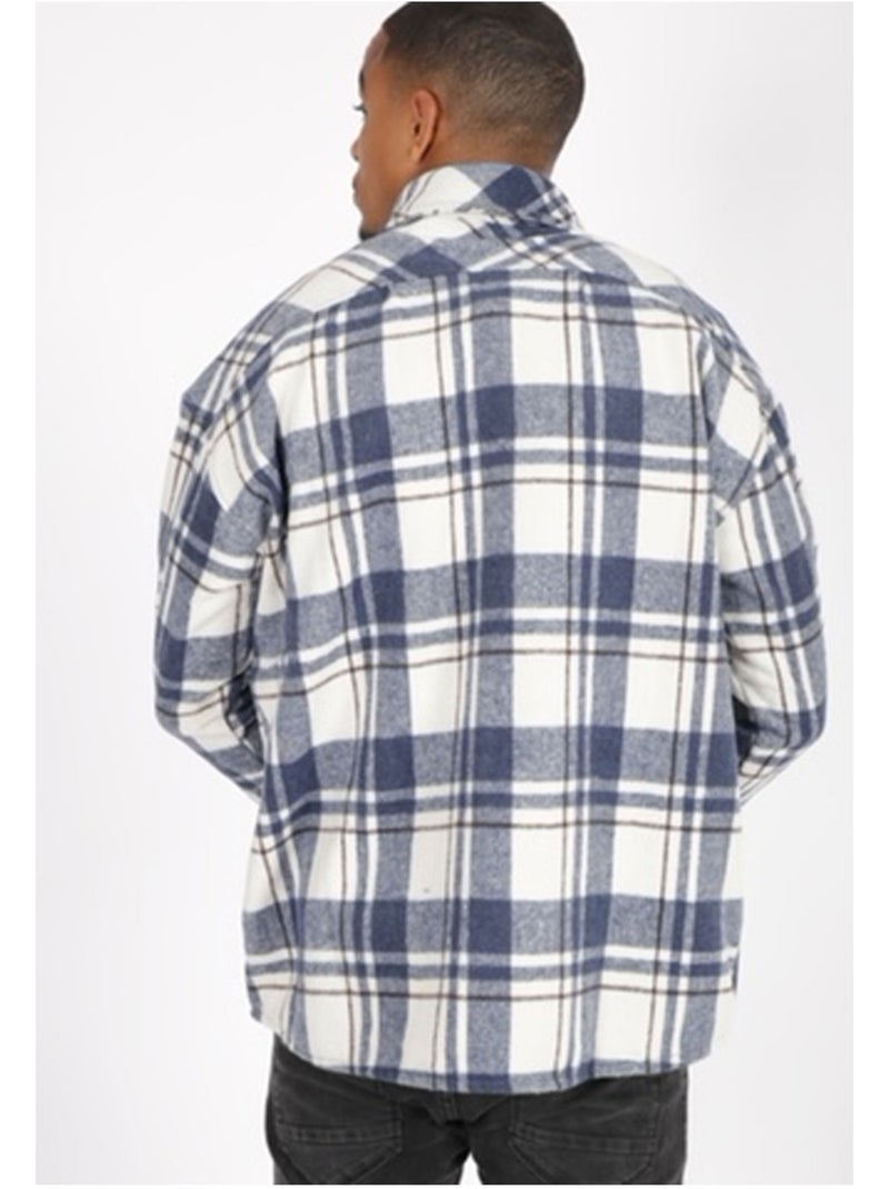 Sobrecamisa de forro polar a cuadros Kebello Azul - Kiabi