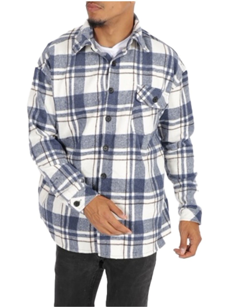Sobrecamisa de forro polar a cuadros Kebello Azul - Kiabi