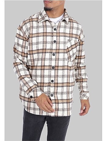 Sobrecamisa de forro polar a cuadros Kebello