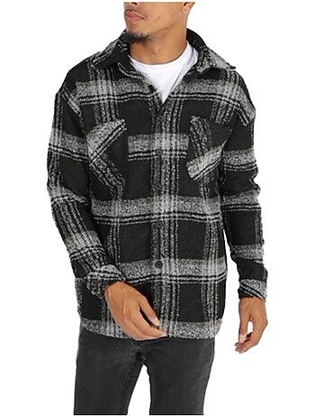 Sobrecamisa de forro polar a cuadros Kebello