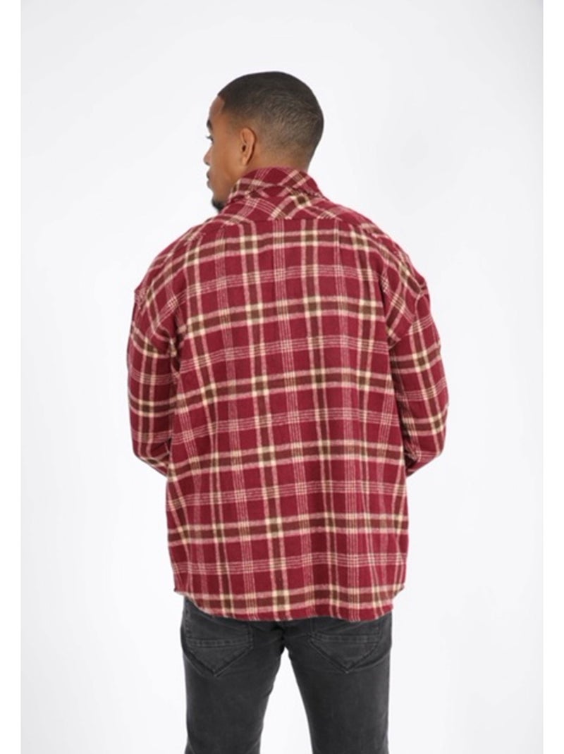 Sobrecamisa de forro polar a cuadros Kebello Rojo - Kiabi
