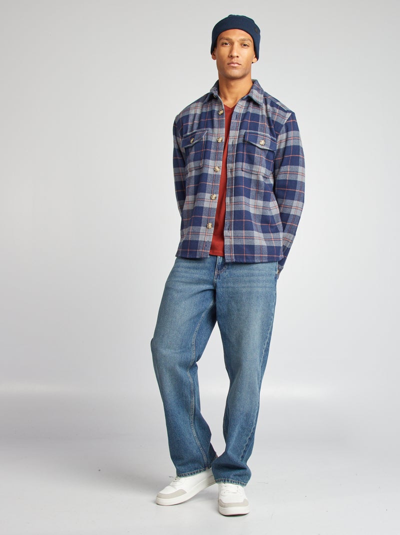 Sobrecamisa de franela AZUL - Kiabi