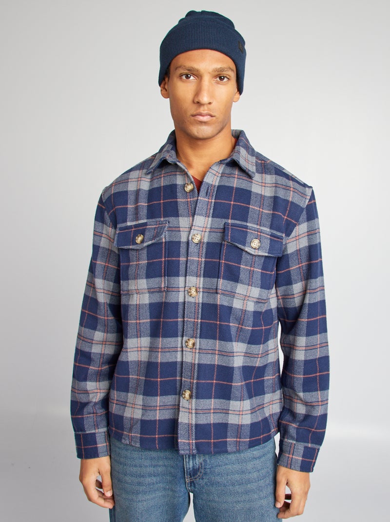 Sobrecamisa de franela AZUL - Kiabi