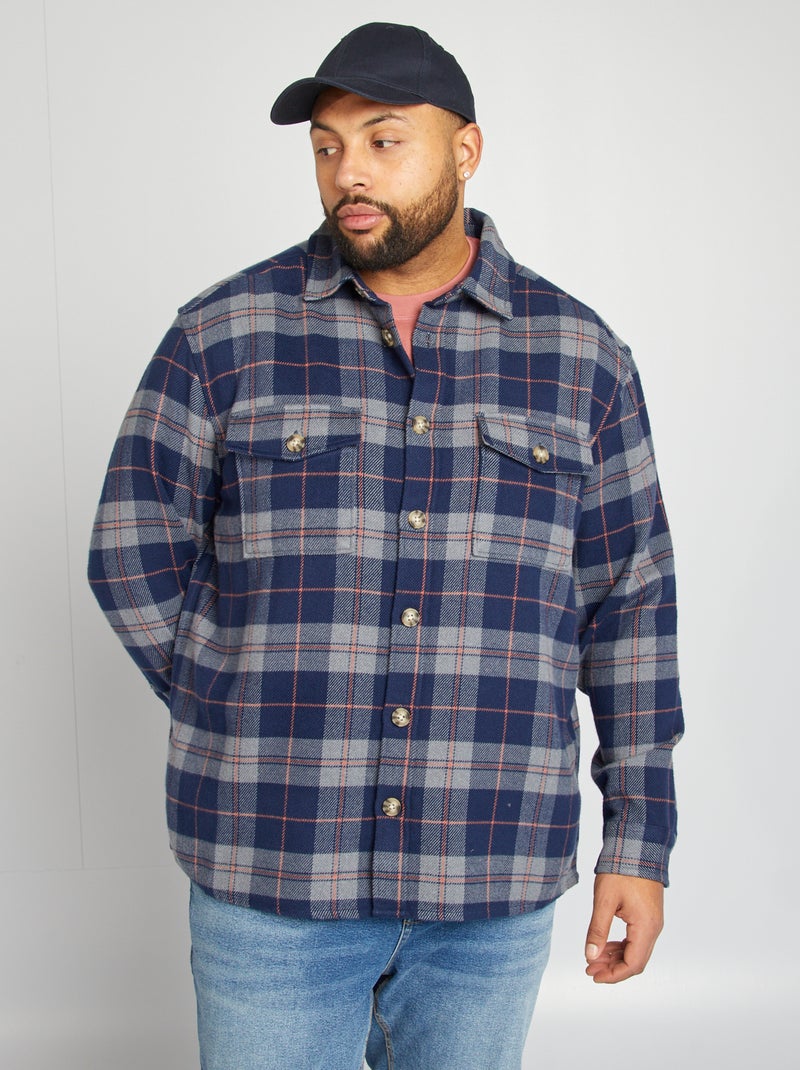 Sobrecamisa de franela AZUL - Kiabi