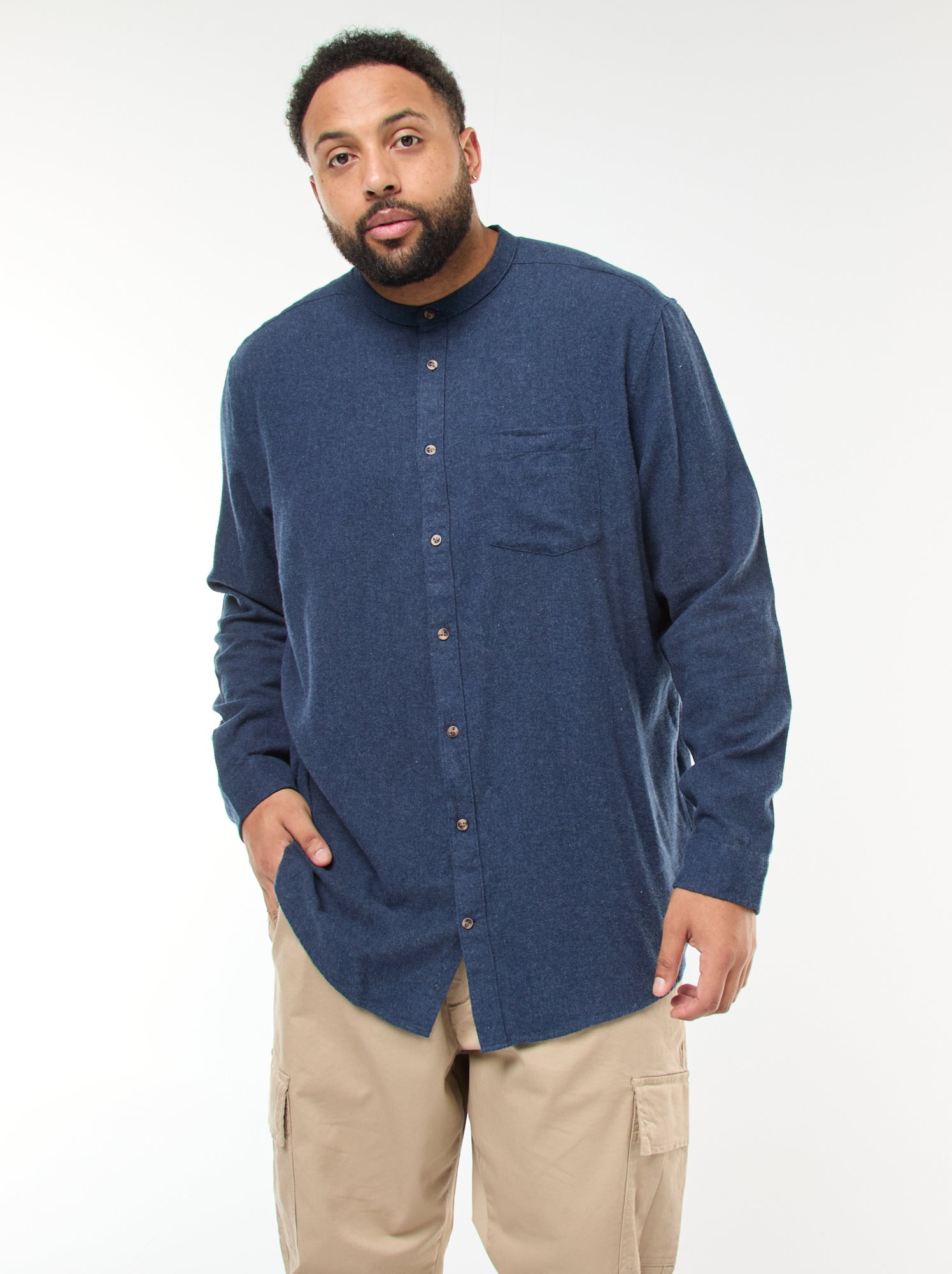 Sobrecamisa de franela con bolsillo en el pecho