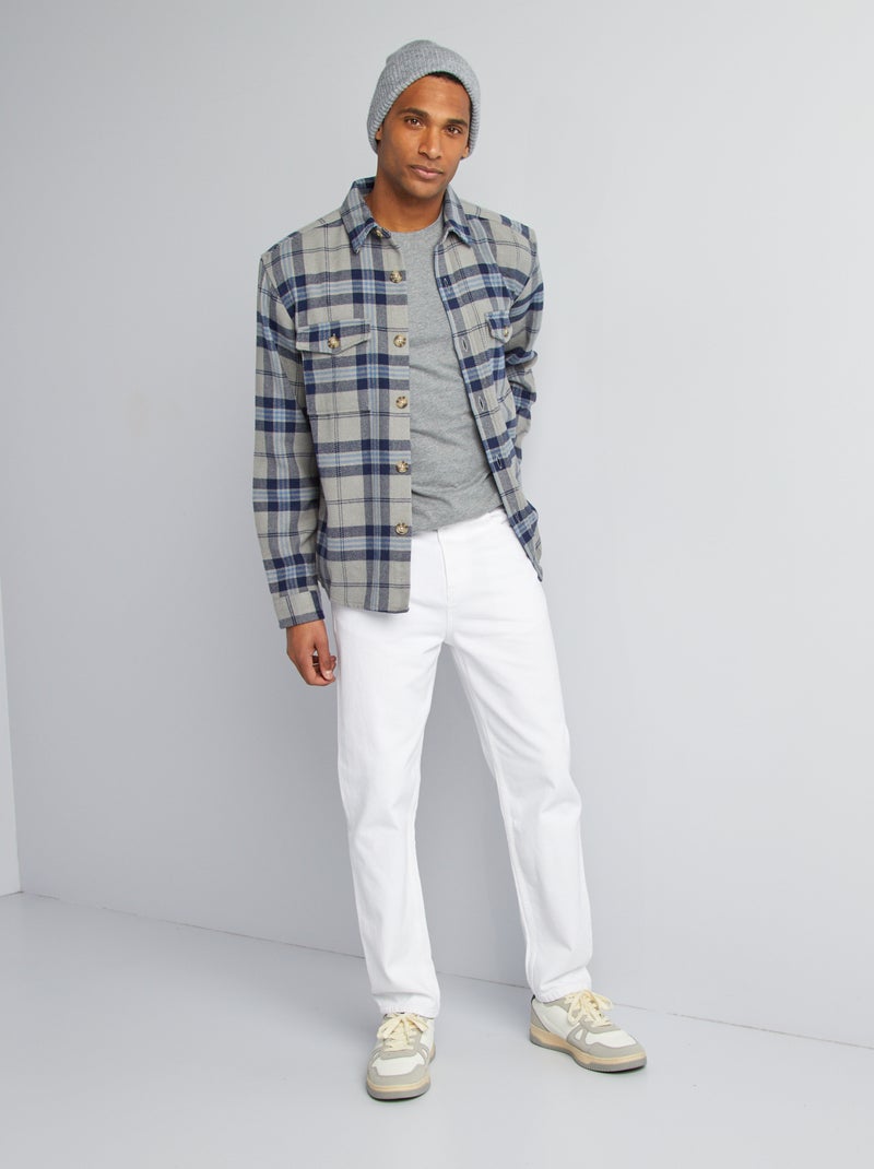 Sobrecamisa de franela GRIS - Kiabi