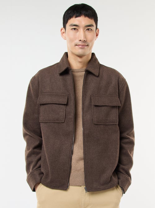 Sobrecamisa de franela lisa - Kiabi