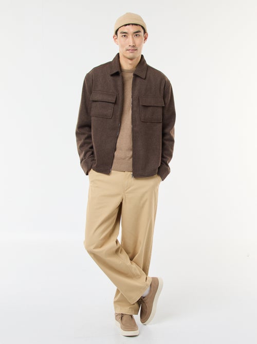 Sobrecamisa de franela lisa - Kiabi