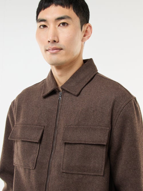 Sobrecamisa de franela lisa - Kiabi