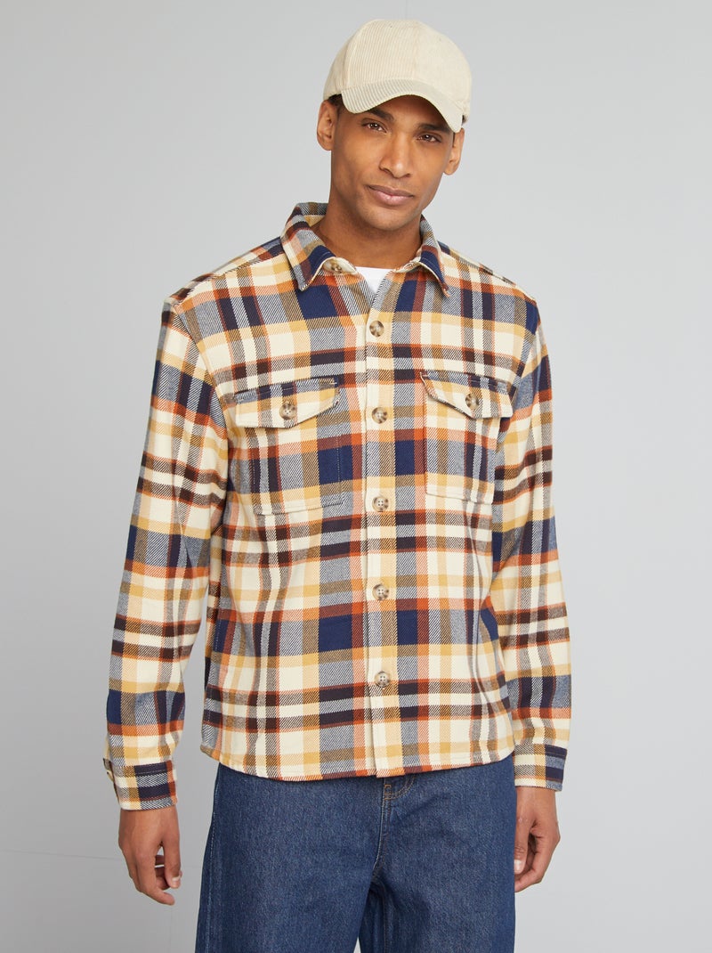 Sobrecamisa de franela MARRON - Kiabi