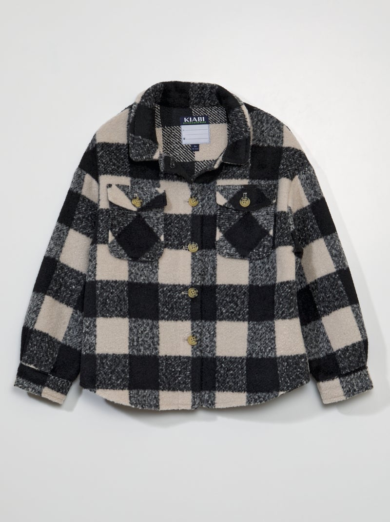 Sobrecamisa de franela NEGRO - Kiabi
