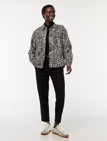 Sobrecamisa de leopardo de algodón 'JDY'