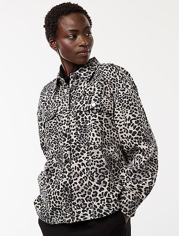 Sobrecamisa de leopardo de algodón 'JDY'