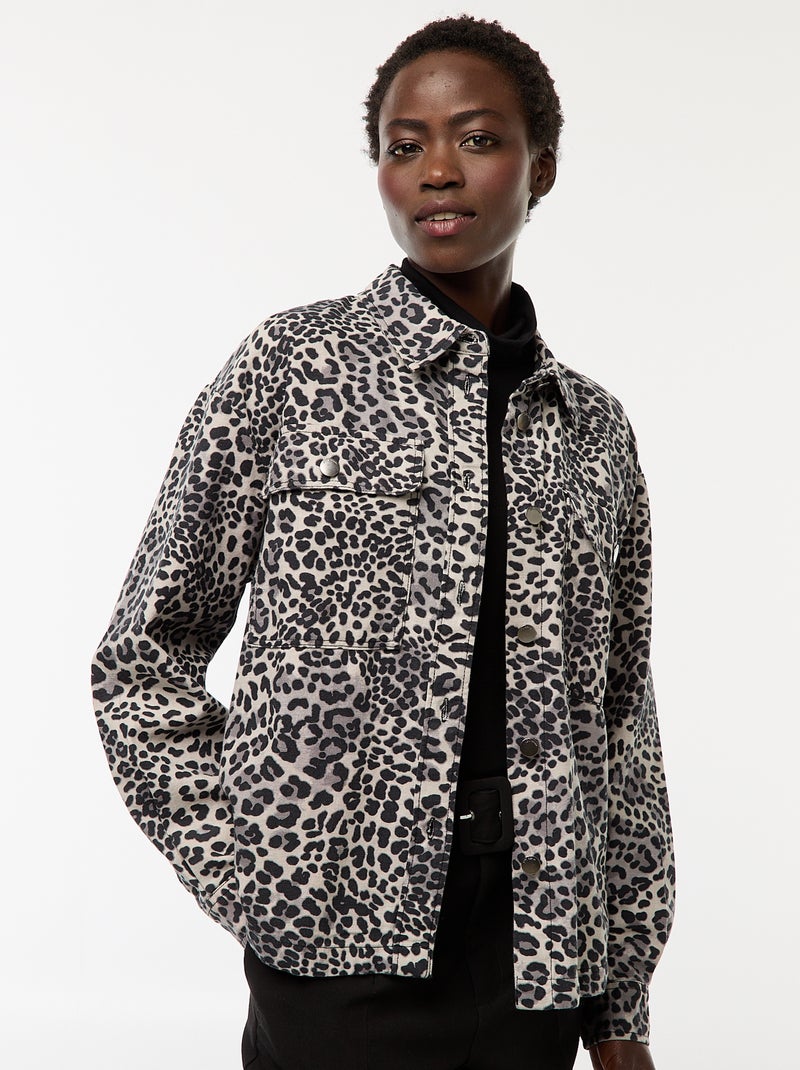Sobrecamisa de leopardo de algodón 'JDY' Beige - Kiabi