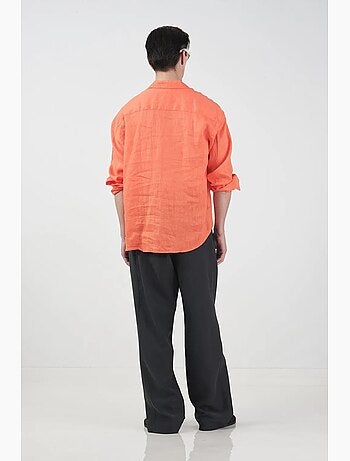 Sobrecamisa de lino oversize para hombre giesto