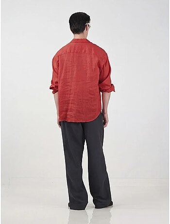 Sobrecamisa de lino oversize para hombre giesto