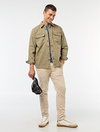 Sobrecamisa de manga larga en algodón