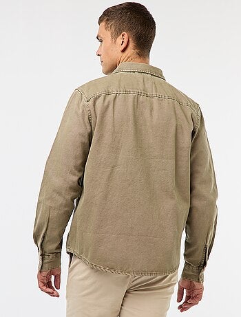 Sobrecamisa de manga larga en algodón