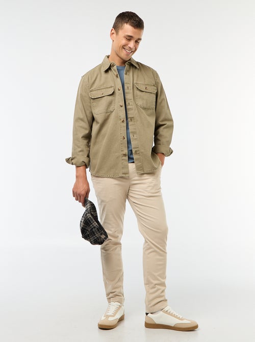 Sobrecamisa de manga larga en algodón - Kiabi