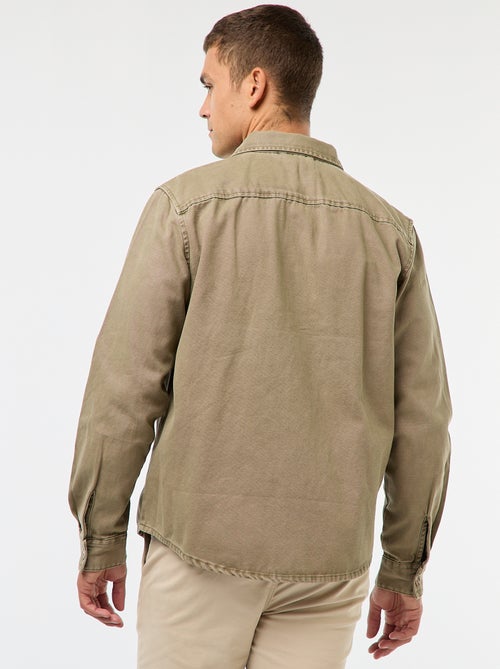 Sobrecamisa de manga larga en algodón - Kiabi