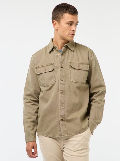 Sobrecamisa de manga larga en algodón - Kiabi