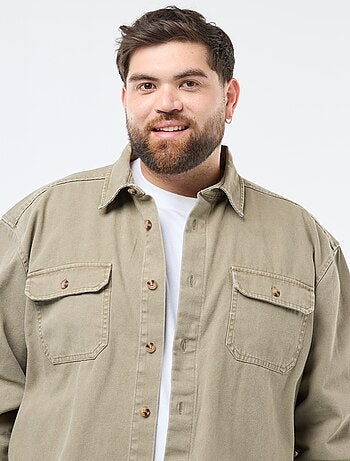 Sobrecamisa de manga larga en algodón