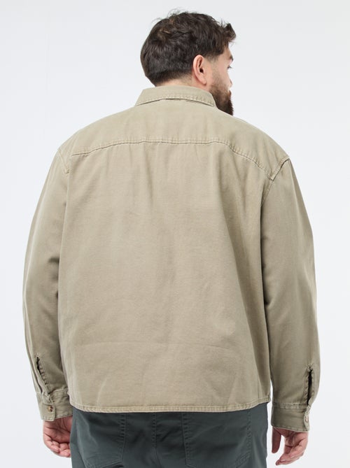 Sobrecamisa de manga larga en algodón - Kiabi