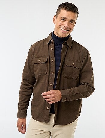 Sobrecamisa de manga larga en algodón