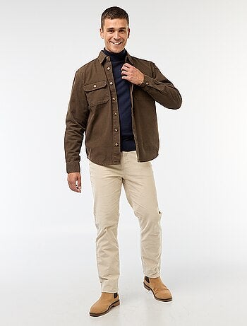 Sobrecamisa de manga larga en algodón