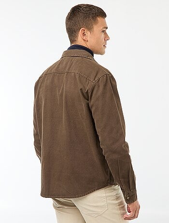 Sobrecamisa de manga larga en algodón