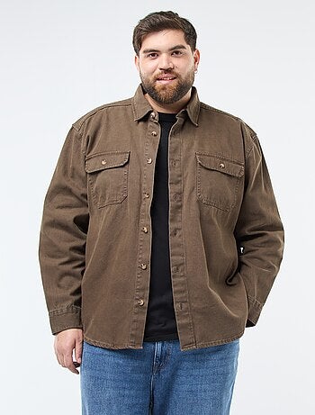 Sobrecamisa de manga larga en algodón