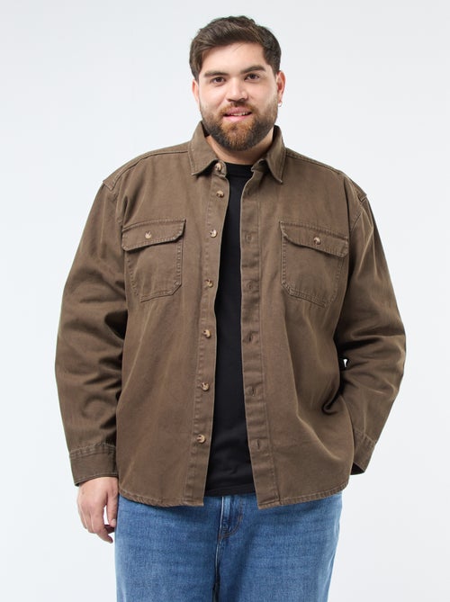 Sobrecamisa de manga larga en algodón - Kiabi