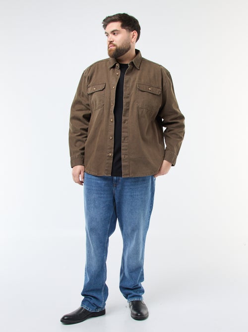 Sobrecamisa de manga larga en algodón - Kiabi