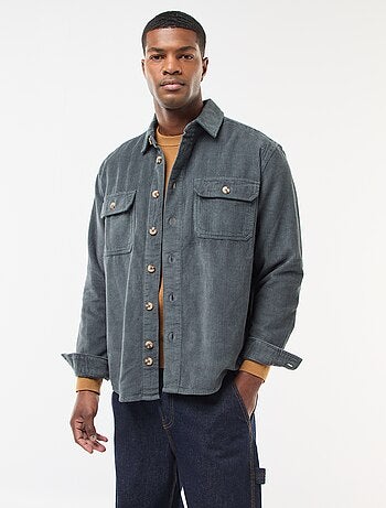 Sobrecamisa de pana de algodón lisa