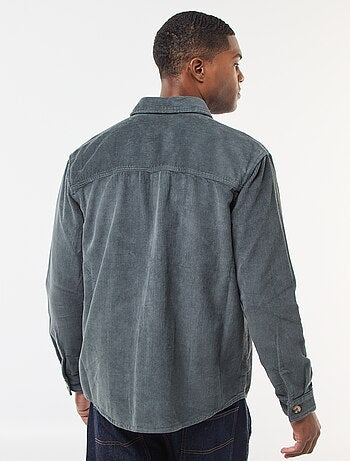 Sobrecamisa de pana de algodón lisa