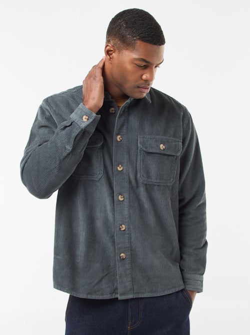 Sobrecamisa de pana de algodón lisa - Kiabi