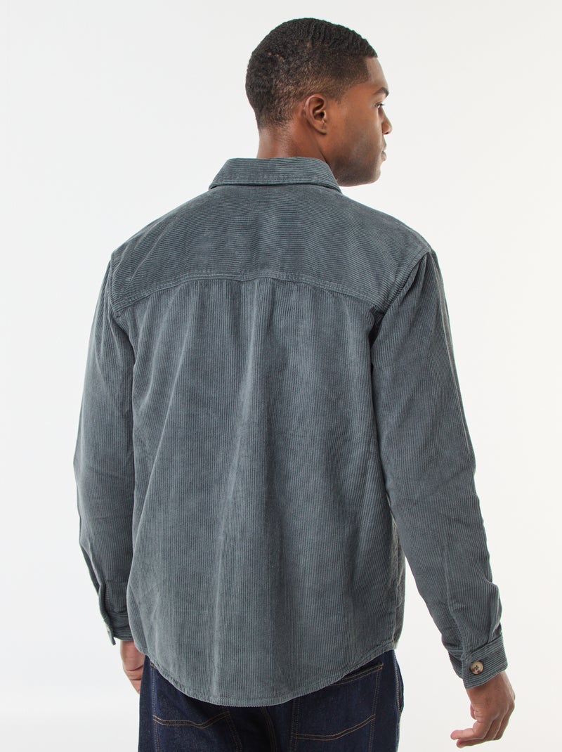 Sobrecamisa de pana de algodón lisa Kaki - Kiabi