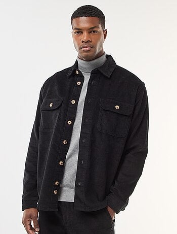 Sobrecamisa de pana de algodón lisa