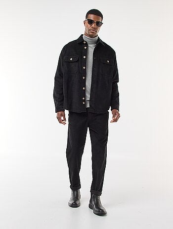 Sobrecamisa de pana de algodón lisa