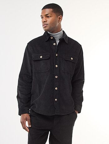 Sobrecamisa de pana de algodón lisa